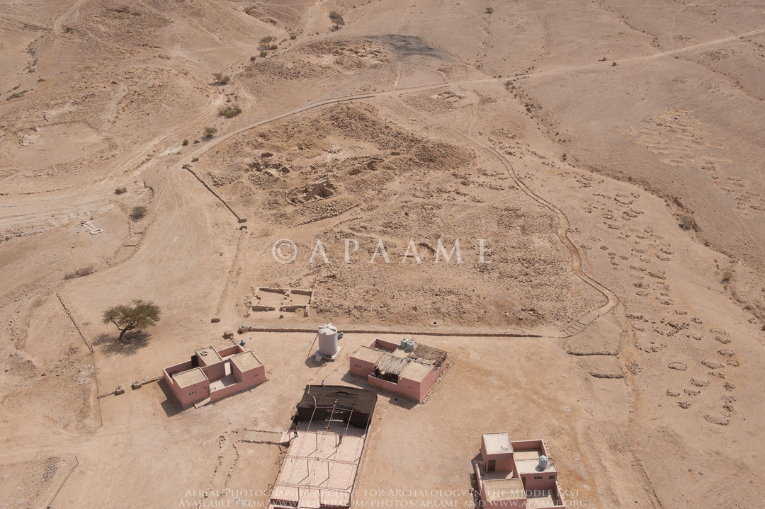 Aerial view of an ancient site in Bir Madhkur